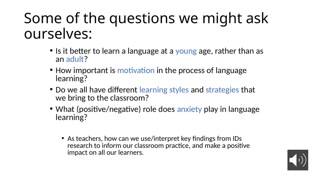 Option course: Investigating Individual Learner - slide 2 of 14