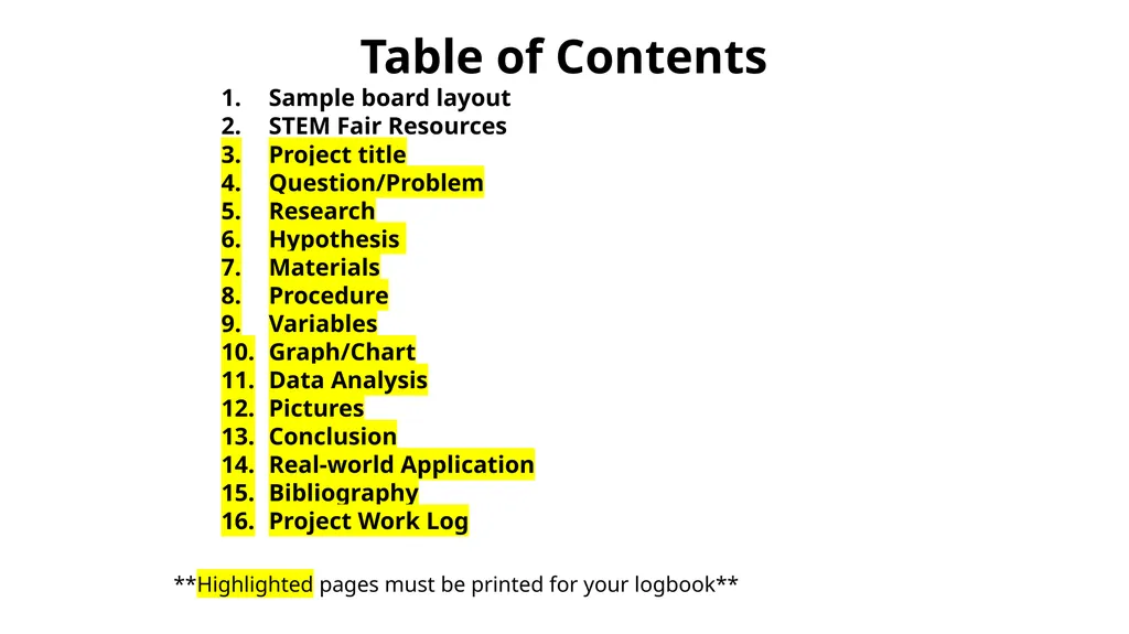 STEM Fair Digital Logbook ** This logbook must be - slide 2 of 18