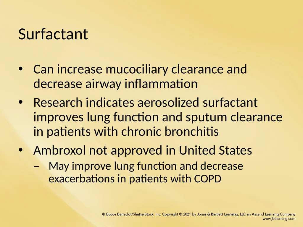 Chapter 8 Wetting Agents and Mucoactive Drugs - slide 31 of 39