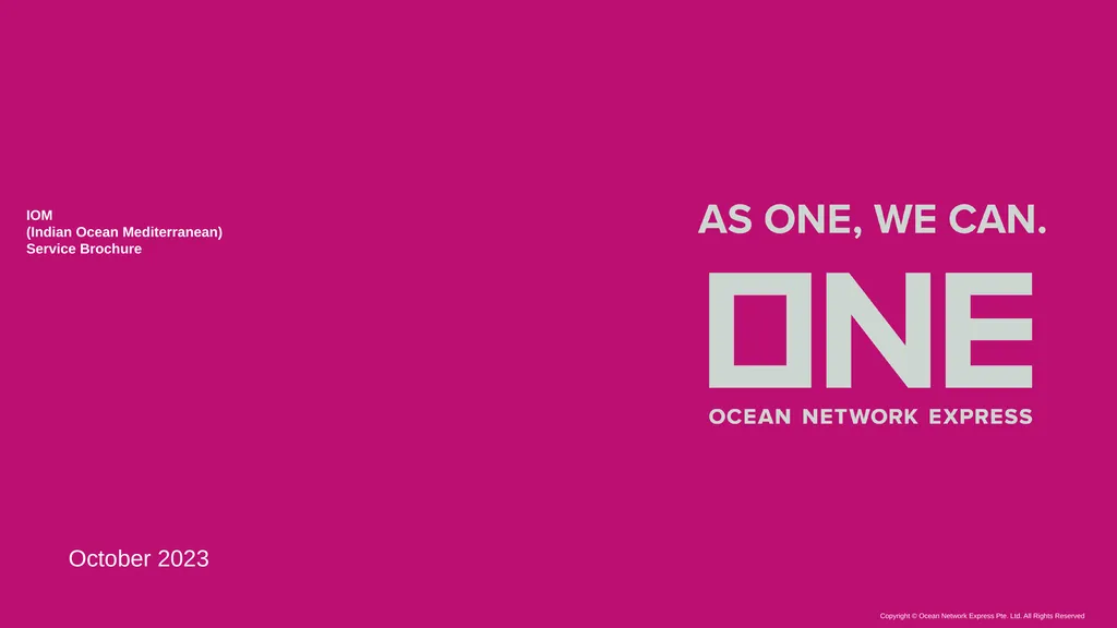 IOM (Indian Ocean Mediterranean) Service Brochure - slide 1 of 7