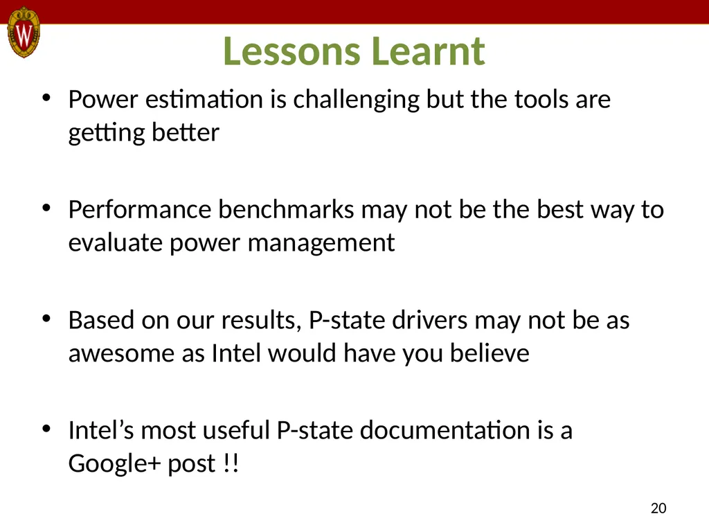 E-MOS: Efficient Energy Management Policies in - slide 20 of 25