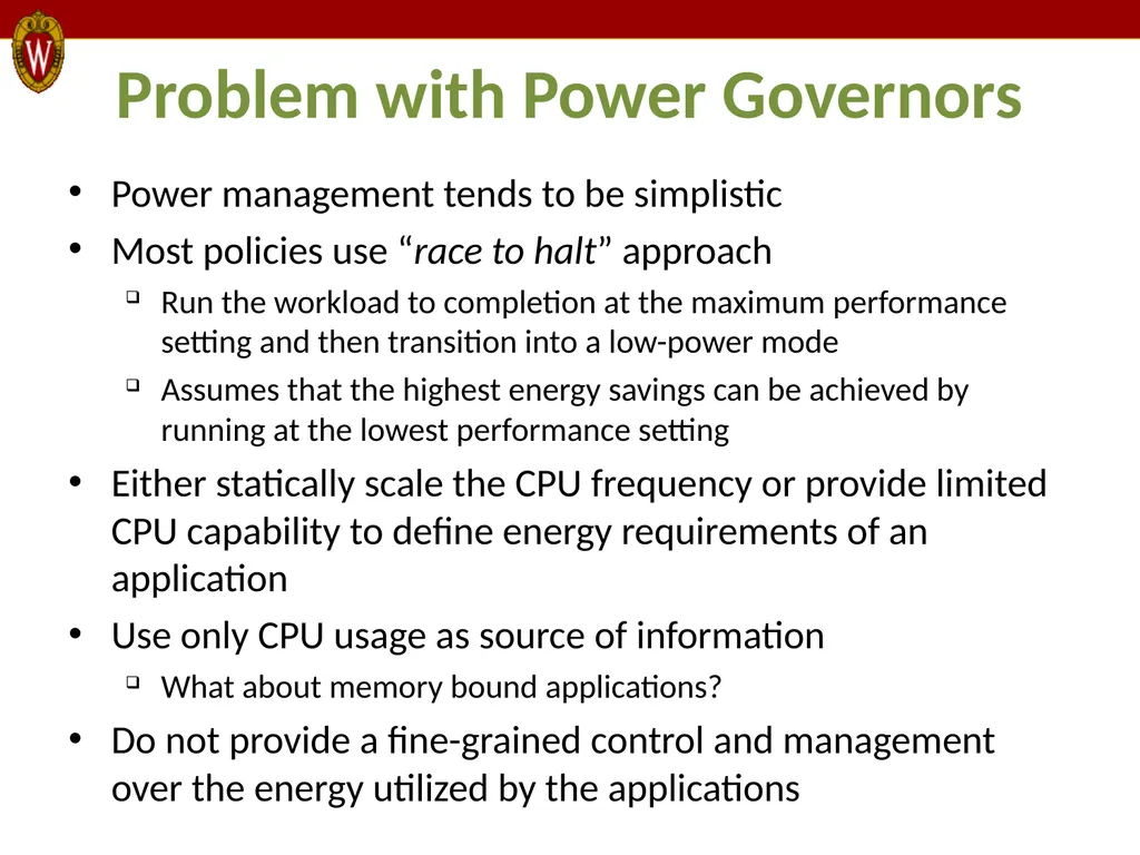 E-MOS: Efficient Energy Management Policies in - slide 25 of 25