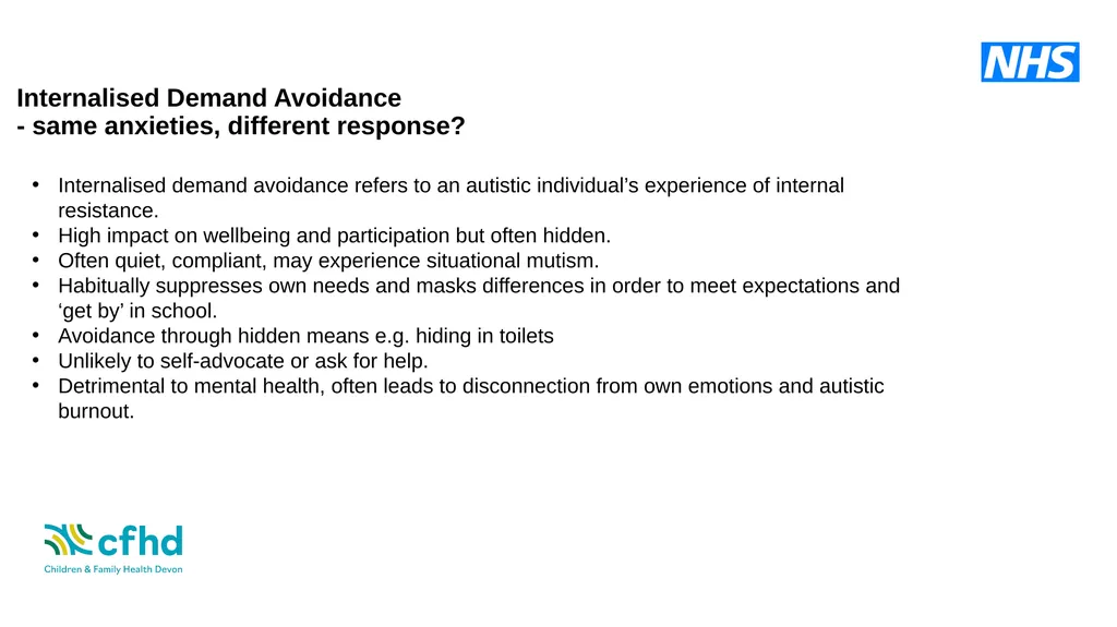 Understanding and Supporting Demand Avoidance in - slide 15 of 22