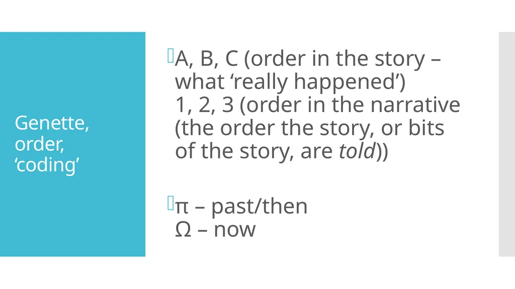 Time in Narrative Genette and Woolf Assessment - slide 7 of 15