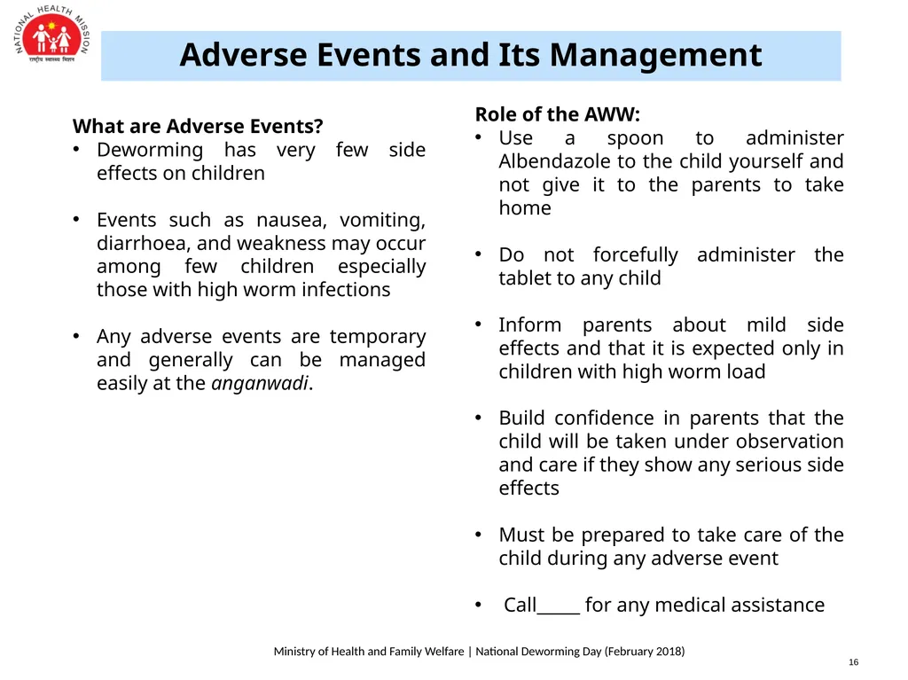 National Deworming Day- February 2018 Training of - slide 17 of 26