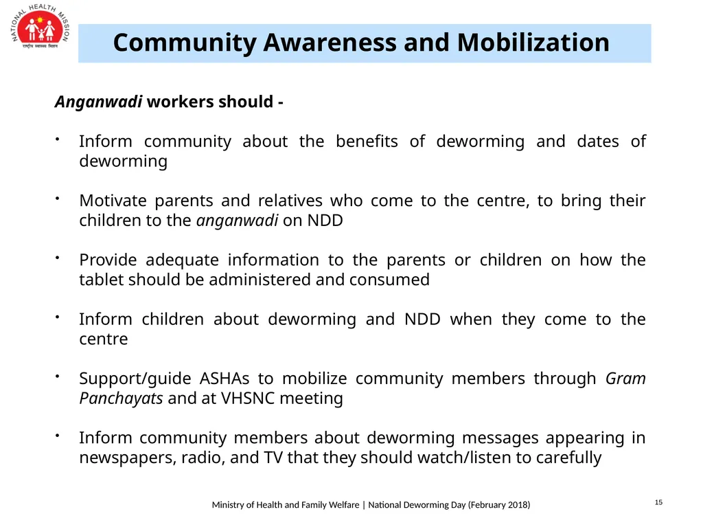 National Deworming Day- February 2018 Training of - slide 16 of 26