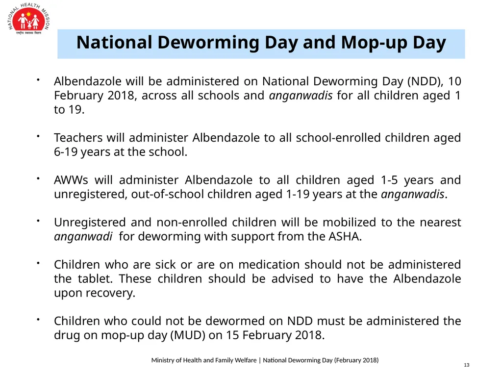 National Deworming Day- February 2018 Training of - slide 14 of 26