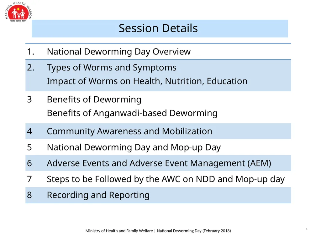National Deworming Day- February 2018 Training of - slide 2 of 26
