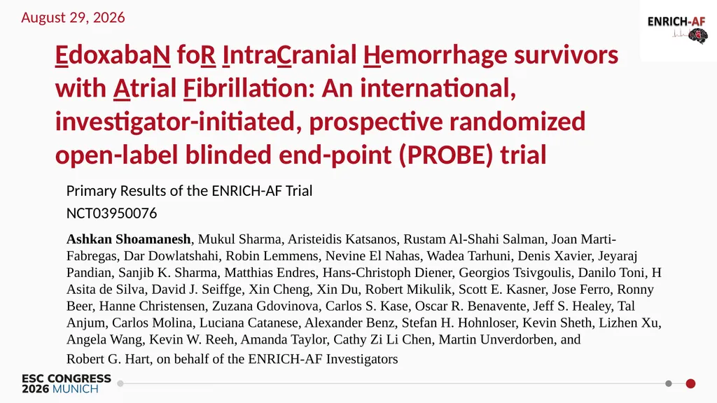 Primary Results of the ENRICH-AF Trial NCT03950076 - slide 1 of 21