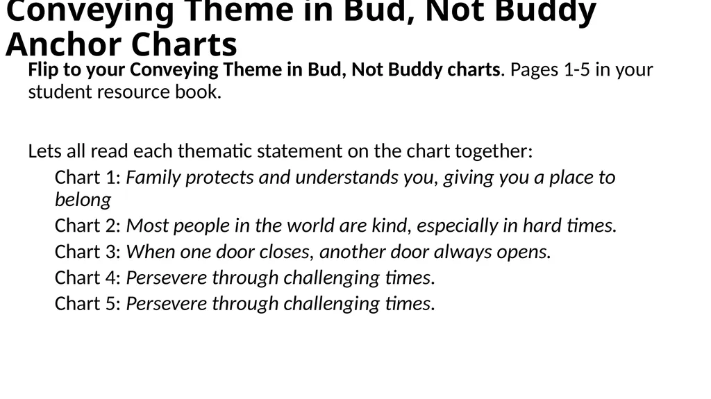 How Does the Author Convey Themes in Bud, Not - slide 4 of 10