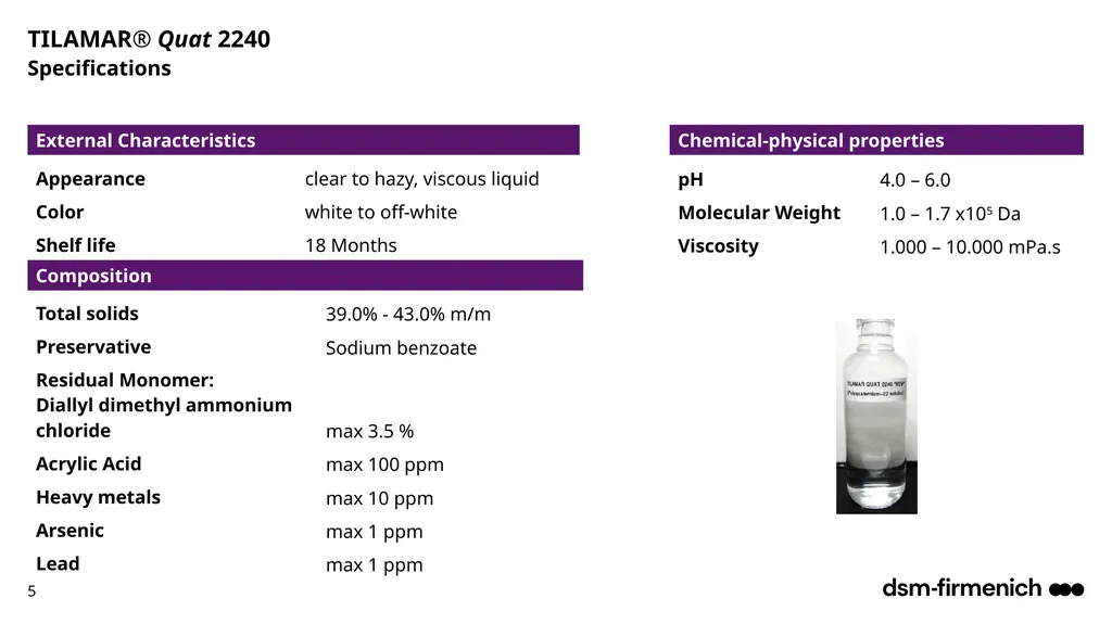 April 2025 TILAMAR® Quat 2240 Deep conditioning - slide 5 of 17