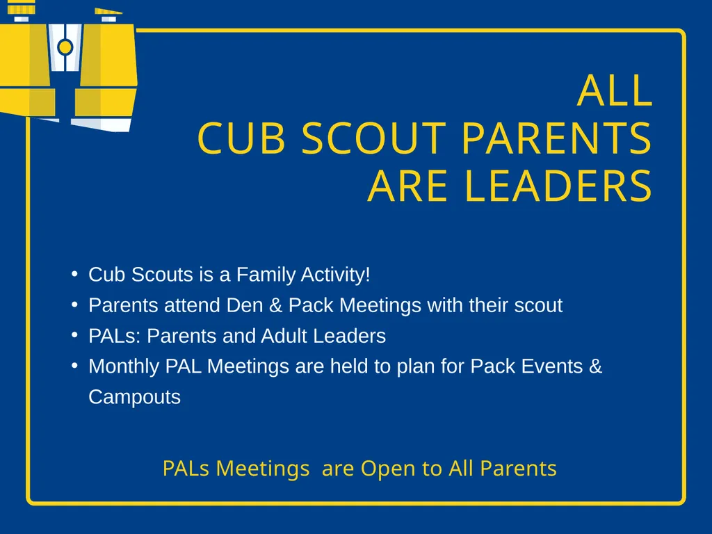 WELCOME TO CUB SCOUT PACK XXX NEW PARENT - slide 3 of 16