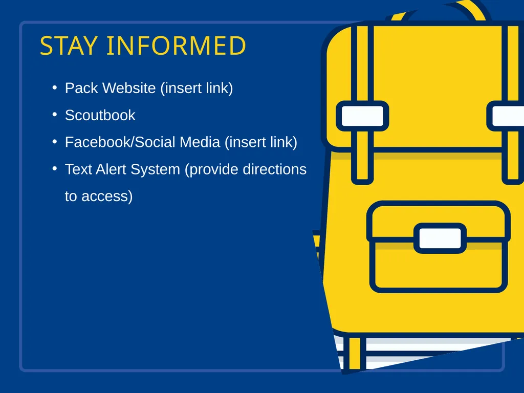 WELCOME TO CUB SCOUT PACK XXX NEW PARENT - slide 7 of 16