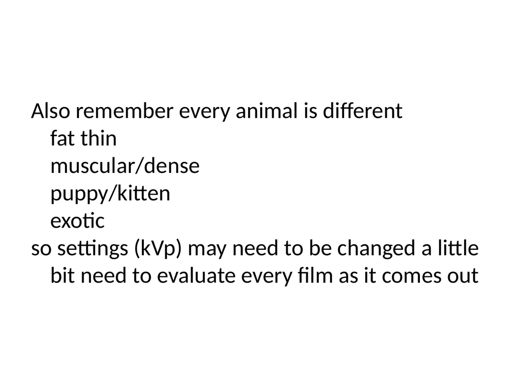 Creating a Veterinary Radiographic Technique Chart - slide 21 of 21