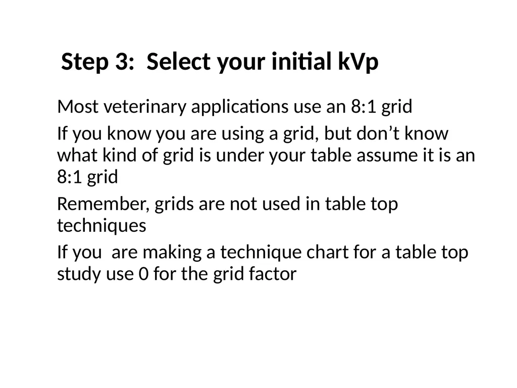 Creating a Veterinary Radiographic Technique Chart - slide 12 of 21