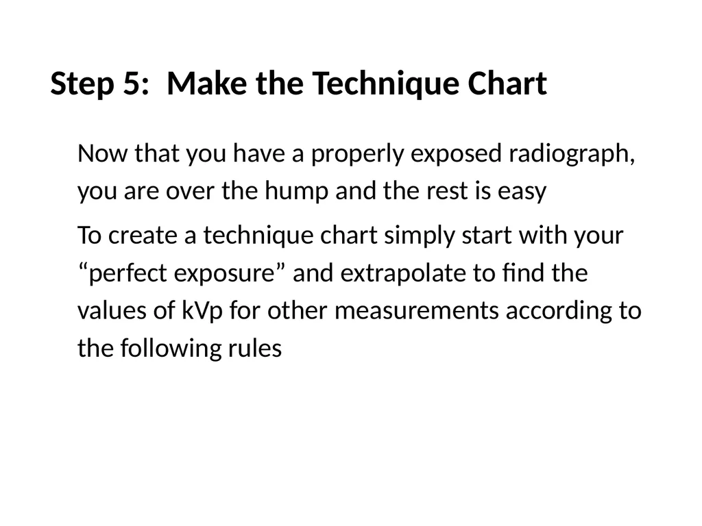 Creating a Veterinary Radiographic Technique Chart - slide 17 of 21