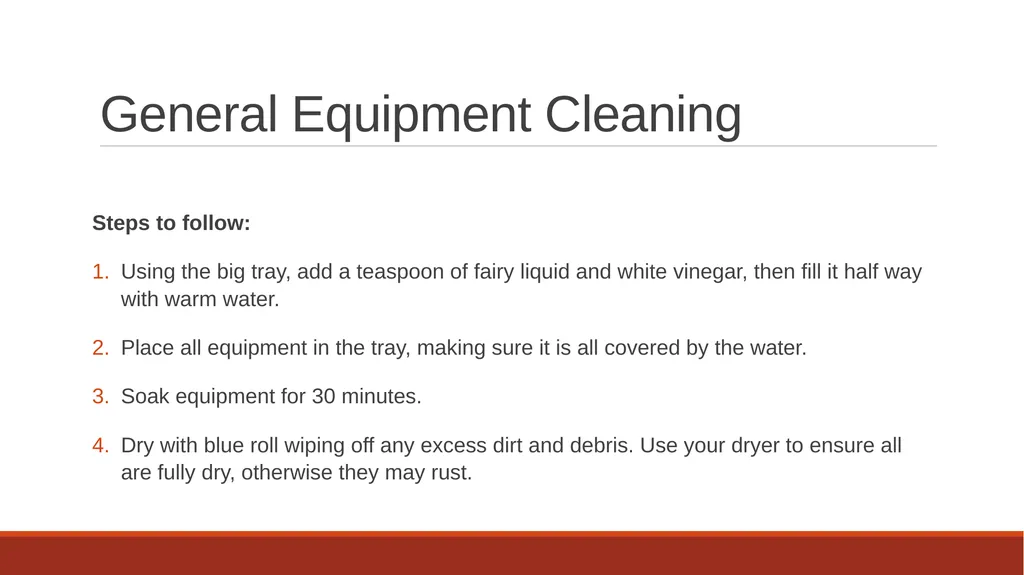 Cleaning Grooming Equipment Introduction Whilst - slide 18 of 19