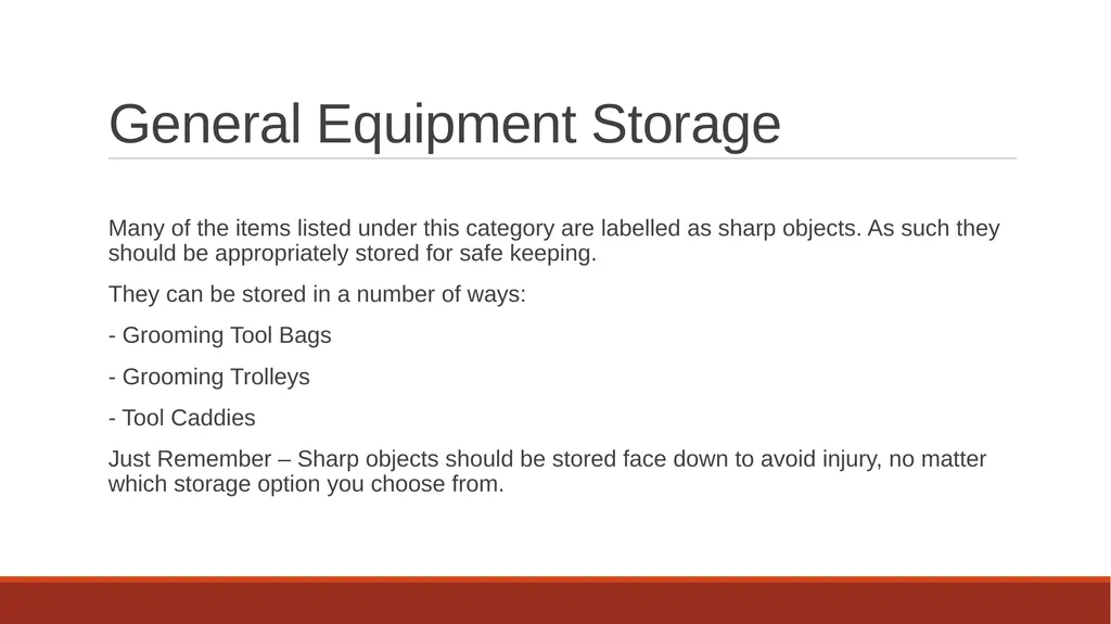 Cleaning Grooming Equipment Introduction Whilst - slide 19 of 19