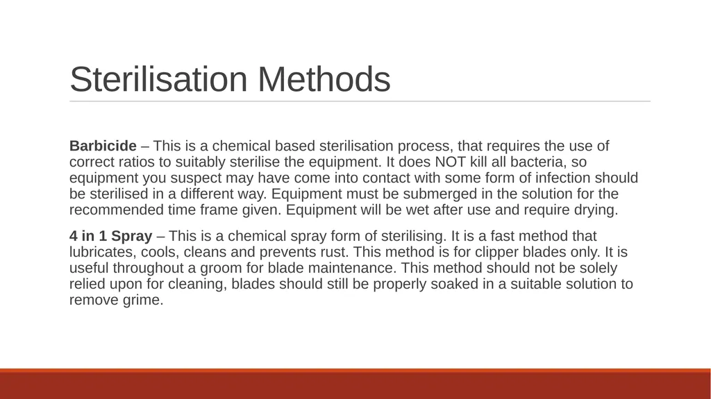 Cleaning Grooming Equipment Introduction Whilst - slide 6 of 19