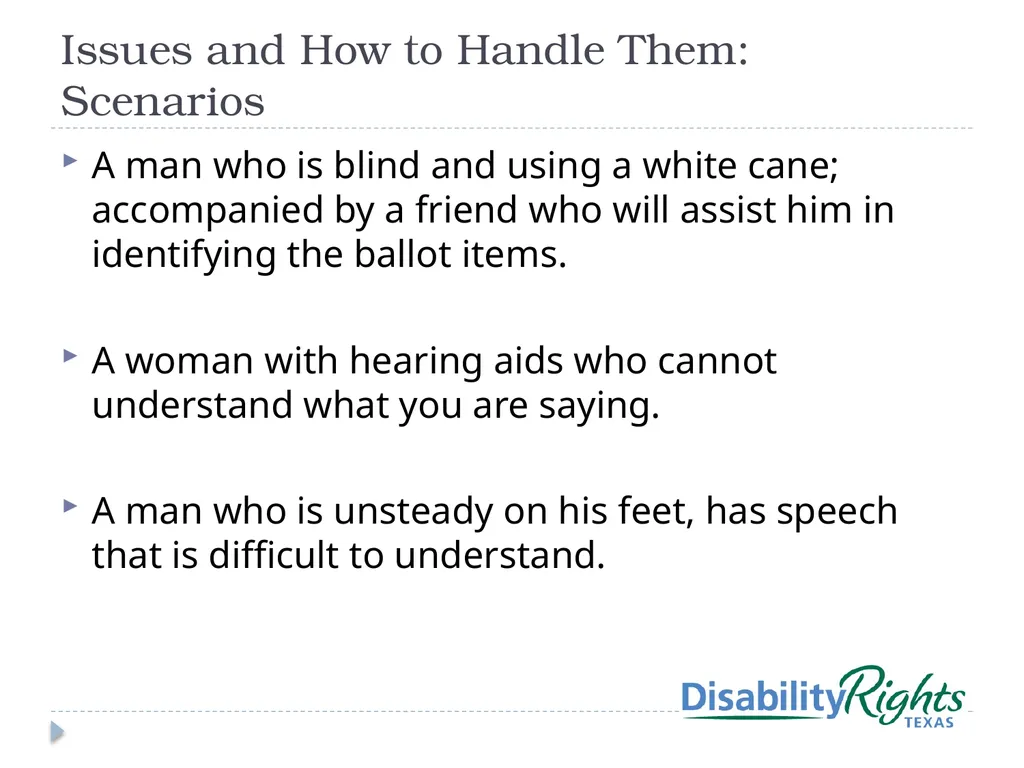 Voters with Disabilities: Poll Worker Training - slide 8 of 12