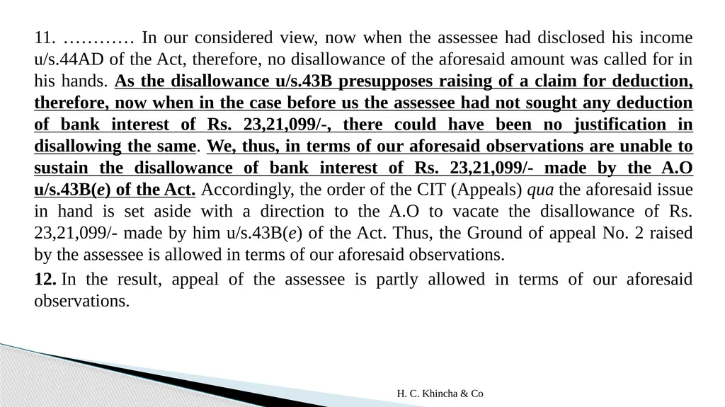 H.C.Khincha & Co ISSUES IN SECTION 45(5A), 50C AND - slide 265 of 278