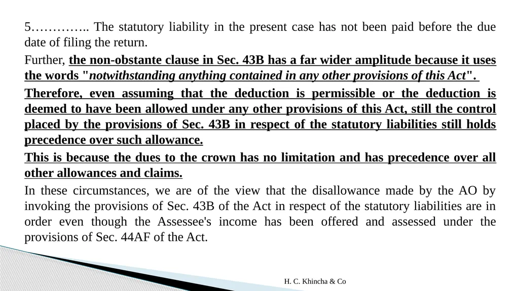 H.C.Khincha & Co ISSUES IN SECTION 45(5A), 50C AND - slide 267 of 278