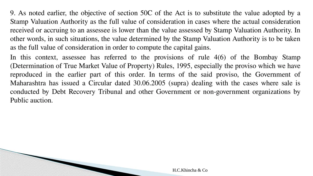H.C.Khincha & Co ISSUES IN SECTION 45(5A), 50C AND - slide 158 of 278