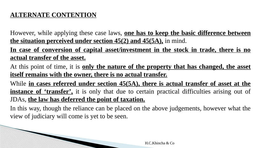 H.C.Khincha & Co ISSUES IN SECTION 45(5A), 50C AND - slide 42 of 278