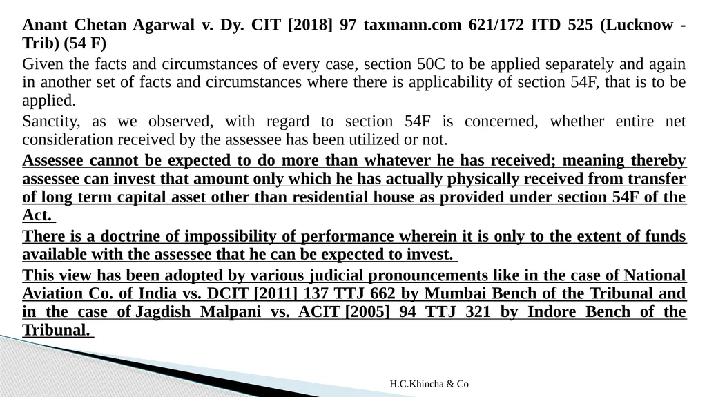 H.C.Khincha & Co ISSUES IN SECTION 45(5A), 50C AND - slide 103 of 278