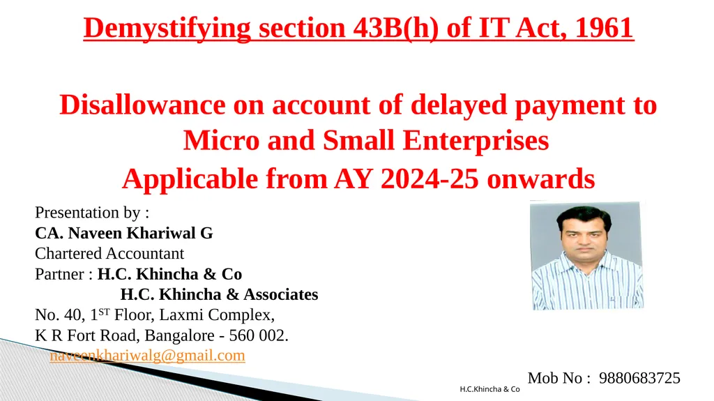 H.C.Khincha & Co ISSUES IN SECTION 45(5A), 50C AND - slide 203 of 278