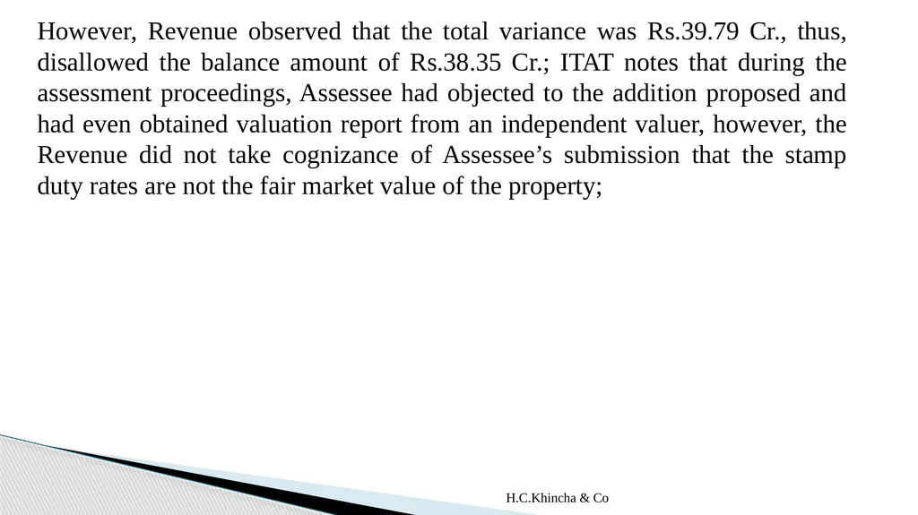 H.C.Khincha & Co ISSUES IN SECTION 45(5A), 50C AND - slide 198 of 278