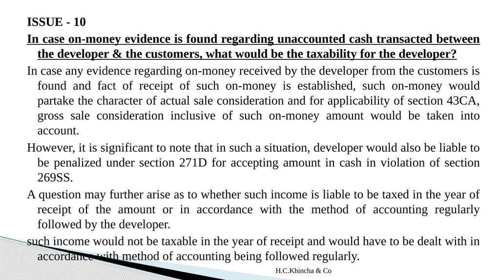 H.C.Khincha & Co ISSUES IN SECTION 45(5A), 50C AND - slide 190 of 278