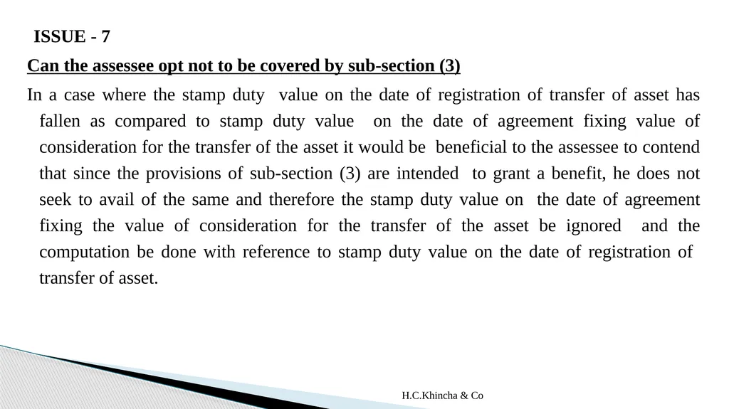 H.C.Khincha & Co ISSUES IN SECTION 45(5A), 50C AND - slide 187 of 278