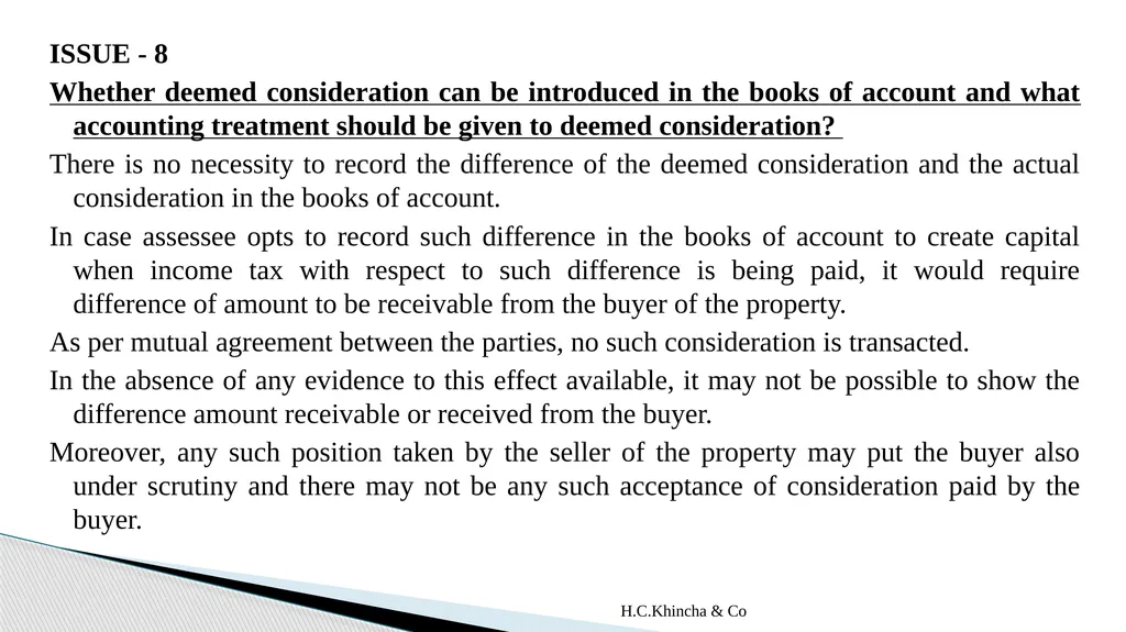 H.C.Khincha & Co ISSUES IN SECTION 45(5A), 50C AND - slide 188 of 278