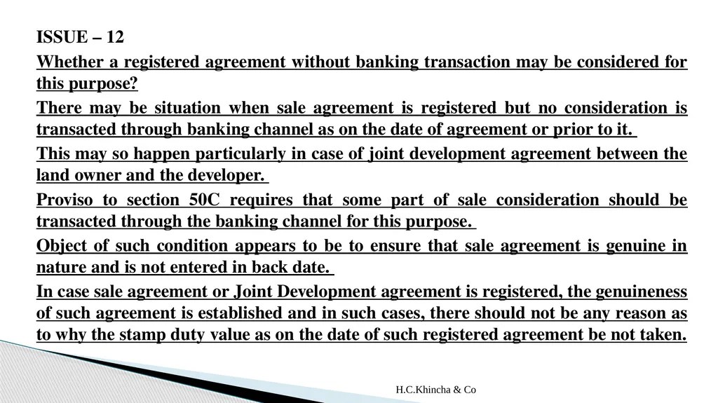 H.C.Khincha & Co ISSUES IN SECTION 45(5A), 50C AND - slide 140 of 278
