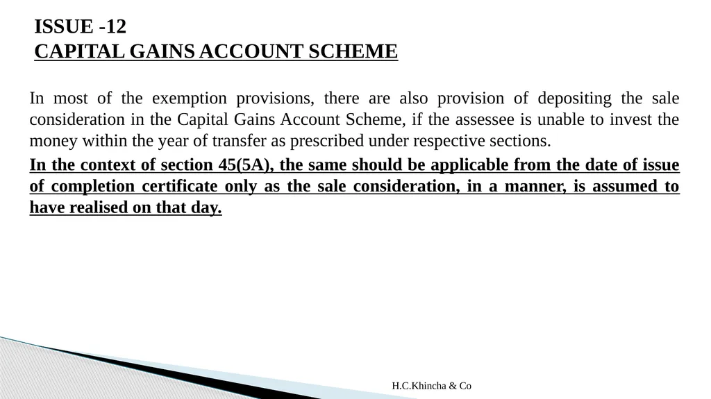 H.C.Khincha & Co ISSUES IN SECTION 45(5A), 50C AND - slide 58 of 278