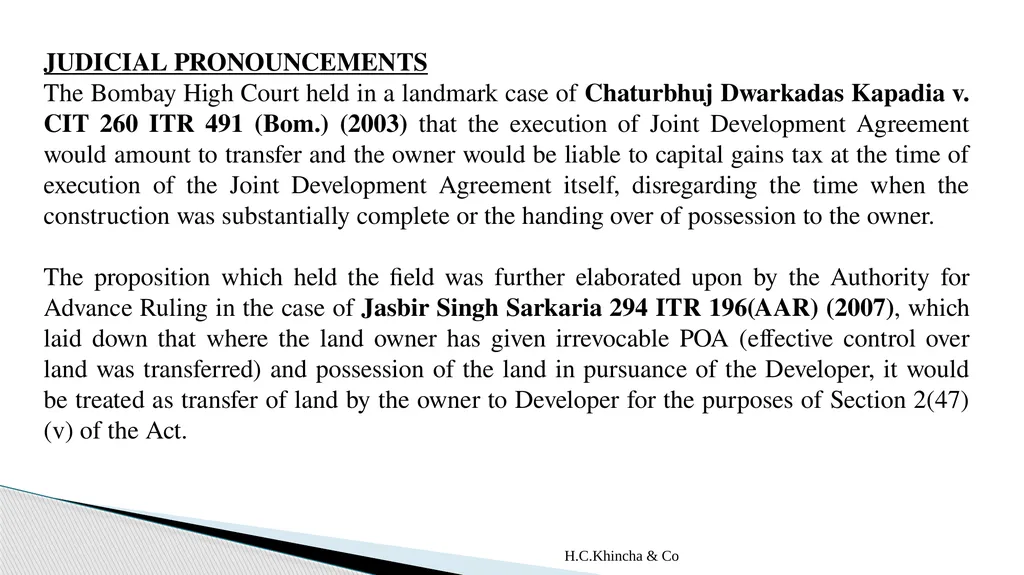 H.C.Khincha & Co ISSUES IN SECTION 45(5A), 50C AND - slide 10 of 278