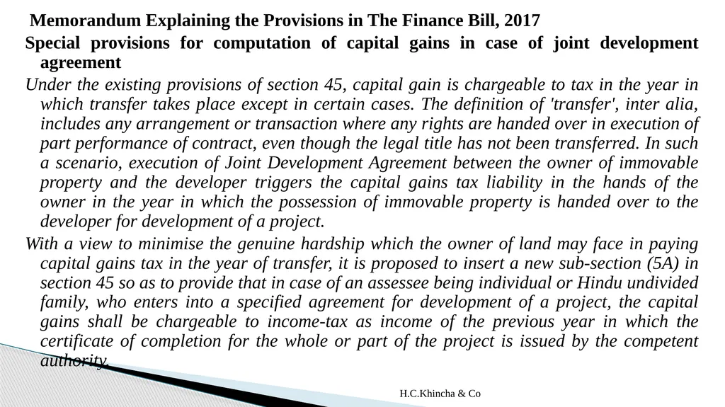 H.C.Khincha & Co ISSUES IN SECTION 45(5A), 50C AND - slide 22 of 278