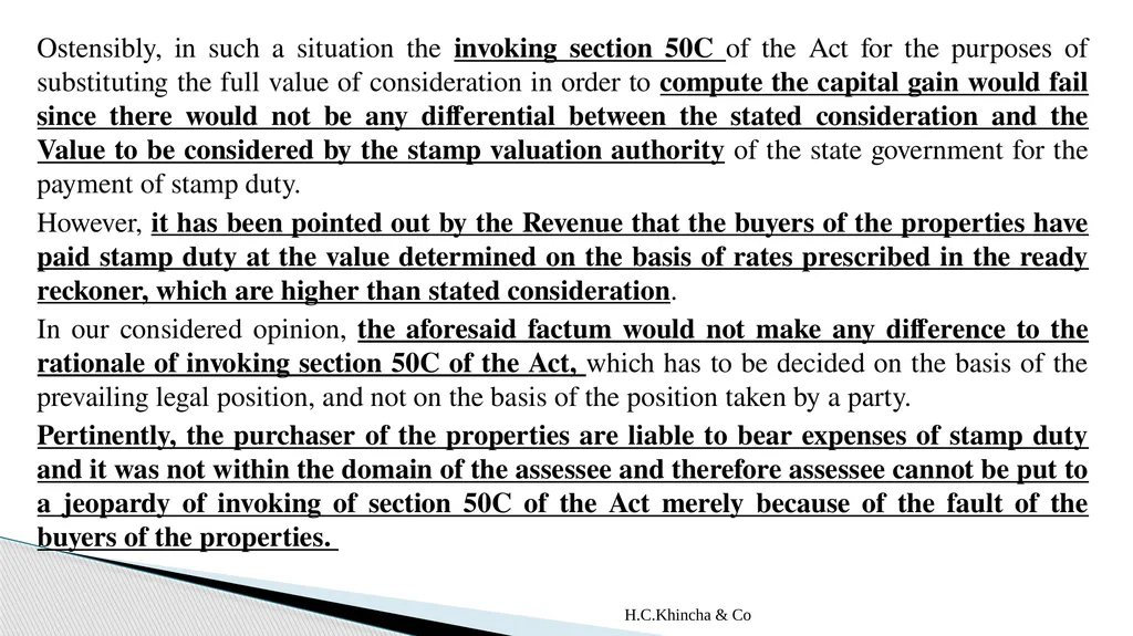 H.C.Khincha & Co ISSUES IN SECTION 45(5A), 50C AND - slide 154 of 278