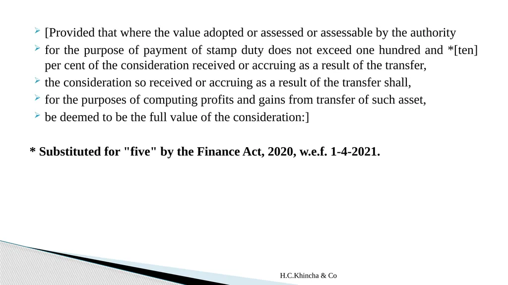H.C.Khincha & Co ISSUES IN SECTION 45(5A), 50C AND - slide 164 of 278