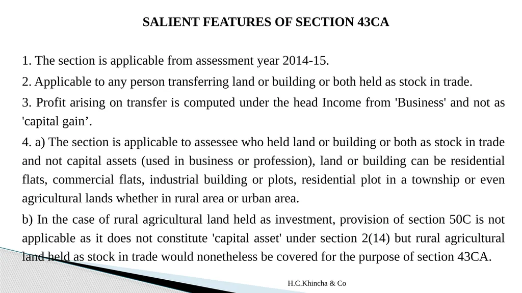 H.C.Khincha & Co ISSUES IN SECTION 45(5A), 50C AND - slide 168 of 278