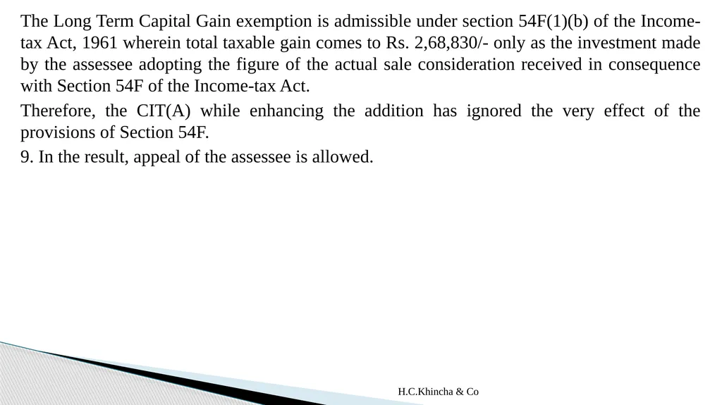 H.C.Khincha & Co ISSUES IN SECTION 45(5A), 50C AND - slide 102 of 278