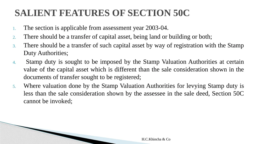 H.C.Khincha & Co ISSUES IN SECTION 45(5A), 50C AND - slide 76 of 278