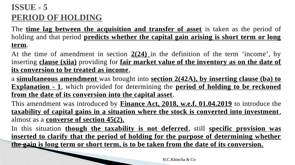 H.C.Khincha & Co ISSUES IN SECTION 45(5A), 50C AND - slide 34 of 278
