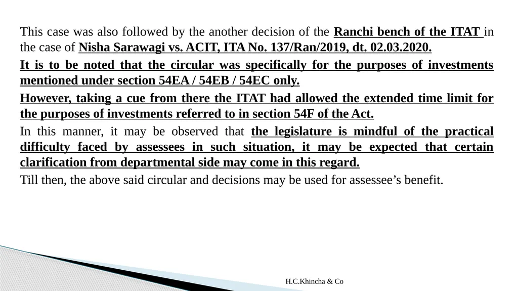 H.C.Khincha & Co ISSUES IN SECTION 45(5A), 50C AND - slide 57 of 278