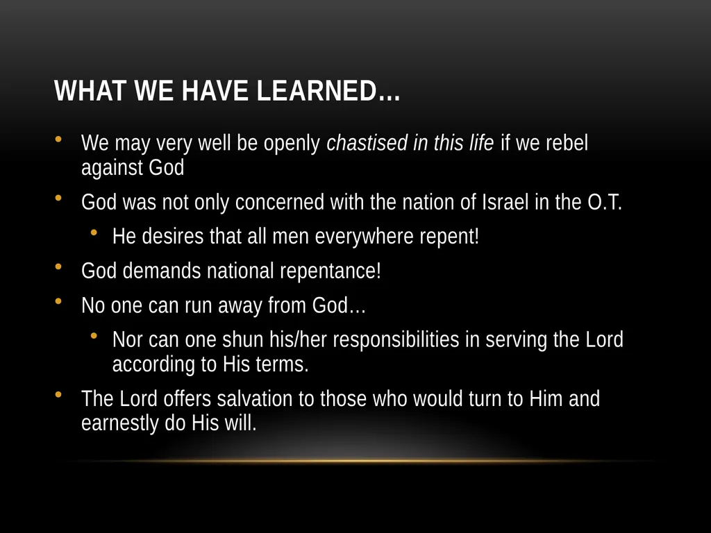 Part 1 “Lessons from Jonah” Lessons From Jonah We - slide 23 of 23