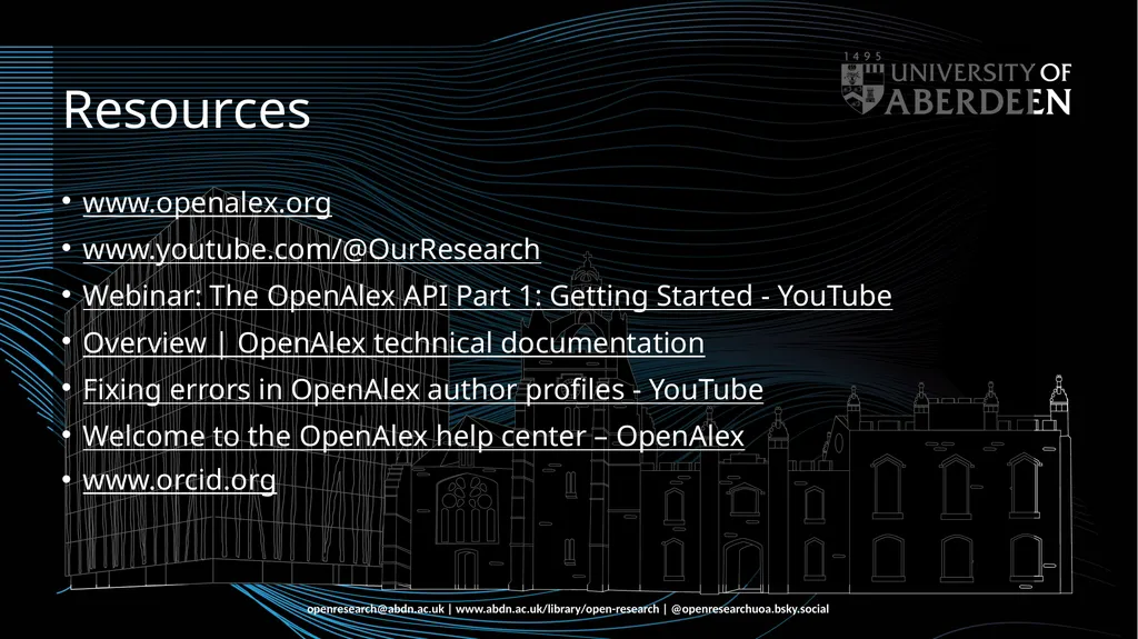 Introduction to OpenAlex Francesca Soldati Open - slide 20 of 20