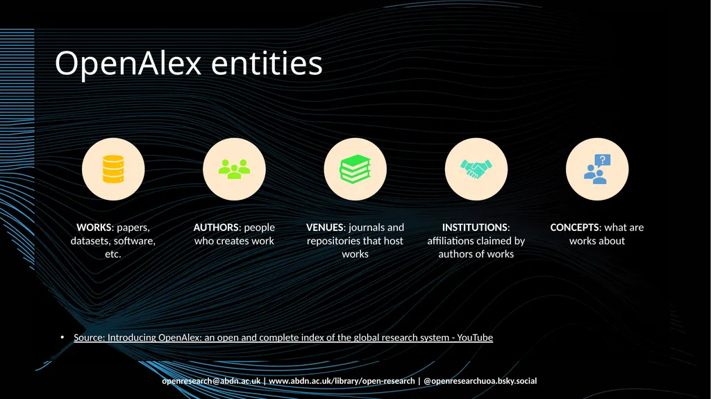 Introduction to OpenAlex Francesca Soldati Open - slide 11 of 20