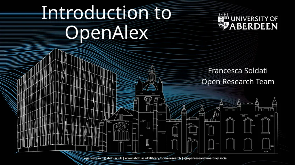 Introduction to OpenAlex Francesca Soldati Open - slide 1 of 20