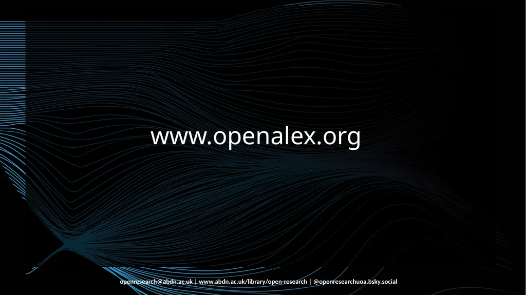 Introduction to OpenAlex Francesca Soldati Open - slide 13 of 20